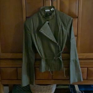 Leather short jacket